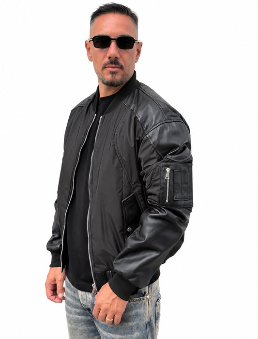Bomber Nylon Pelle